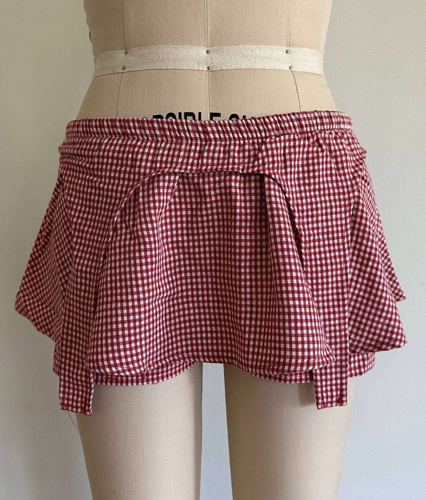 Red Gingham Garter Skort