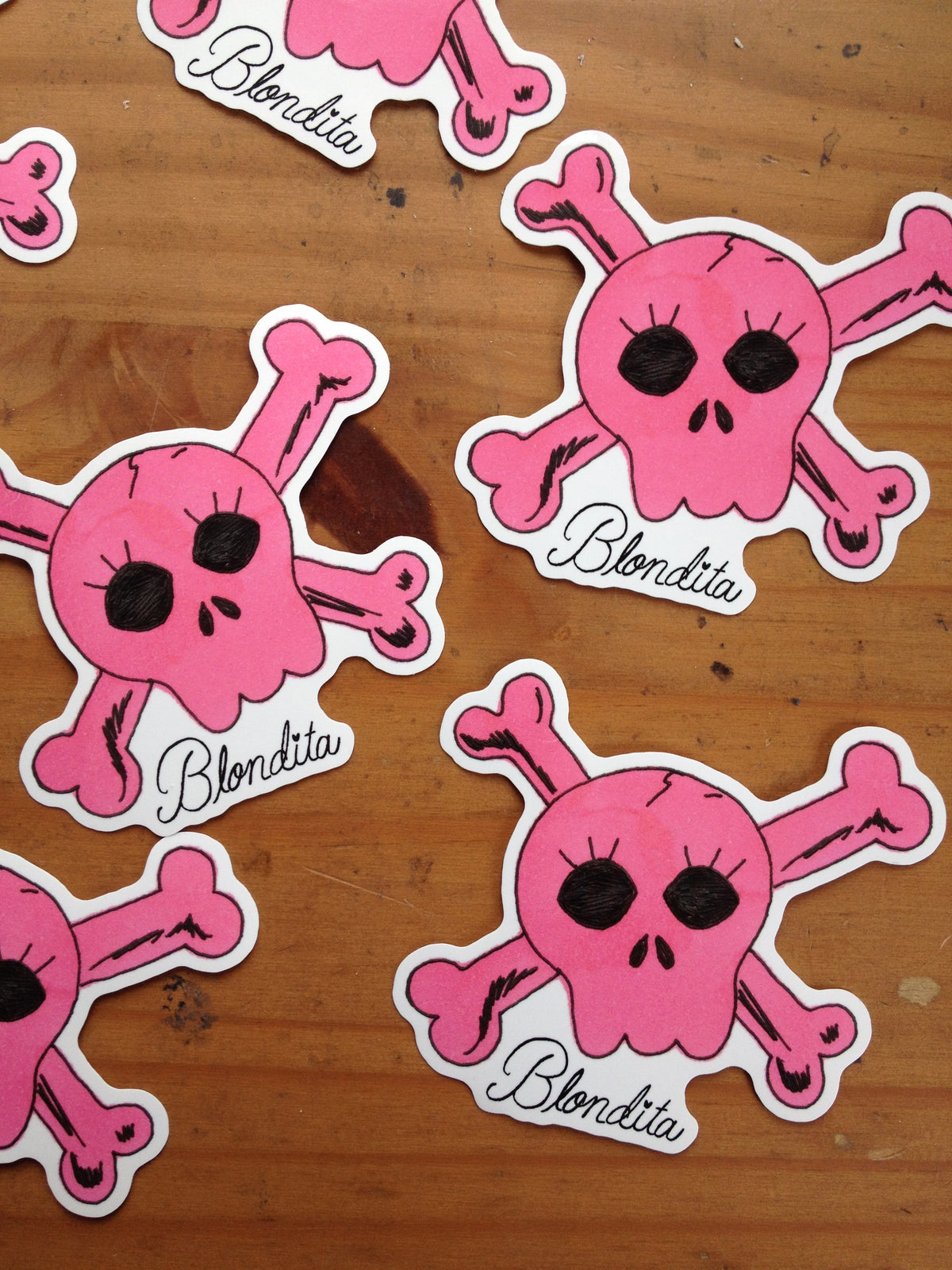 Blondita Skully Skull Sticker