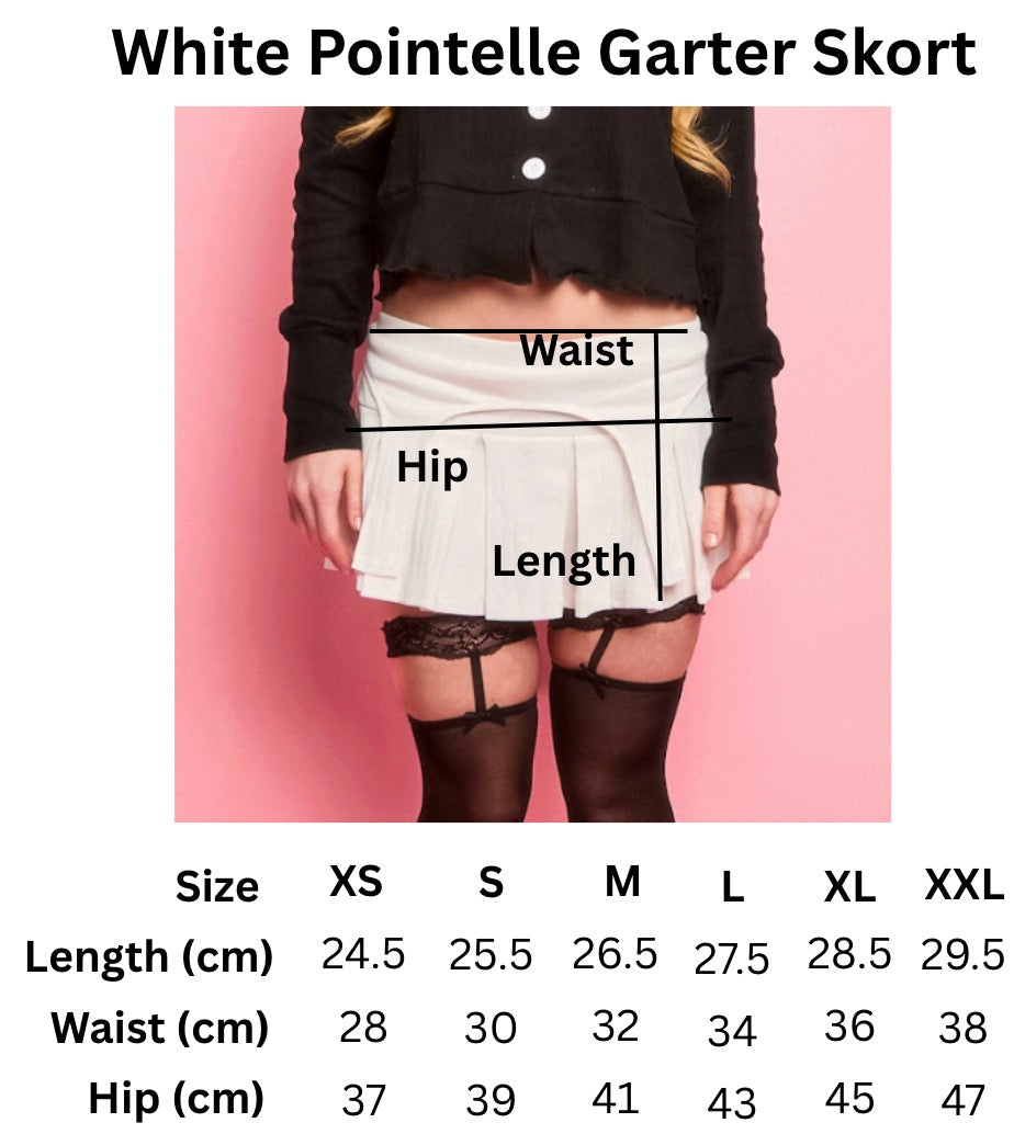 Whitney White Pointelle Garter Skort