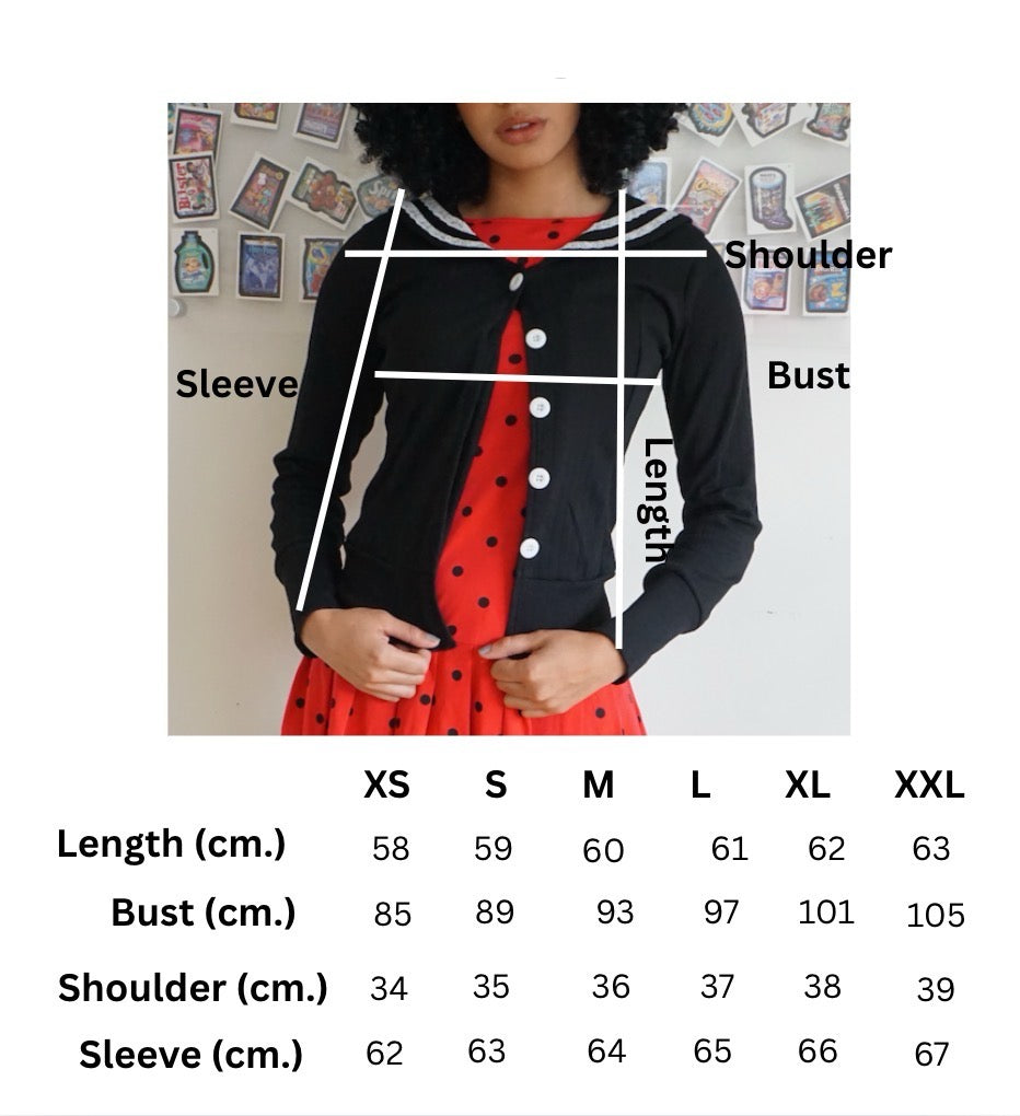 Janis Sailor Cardigan Noir Pre Order