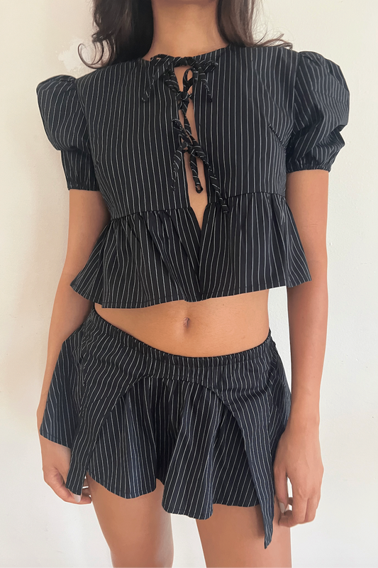 Pinstripe Garter Skort