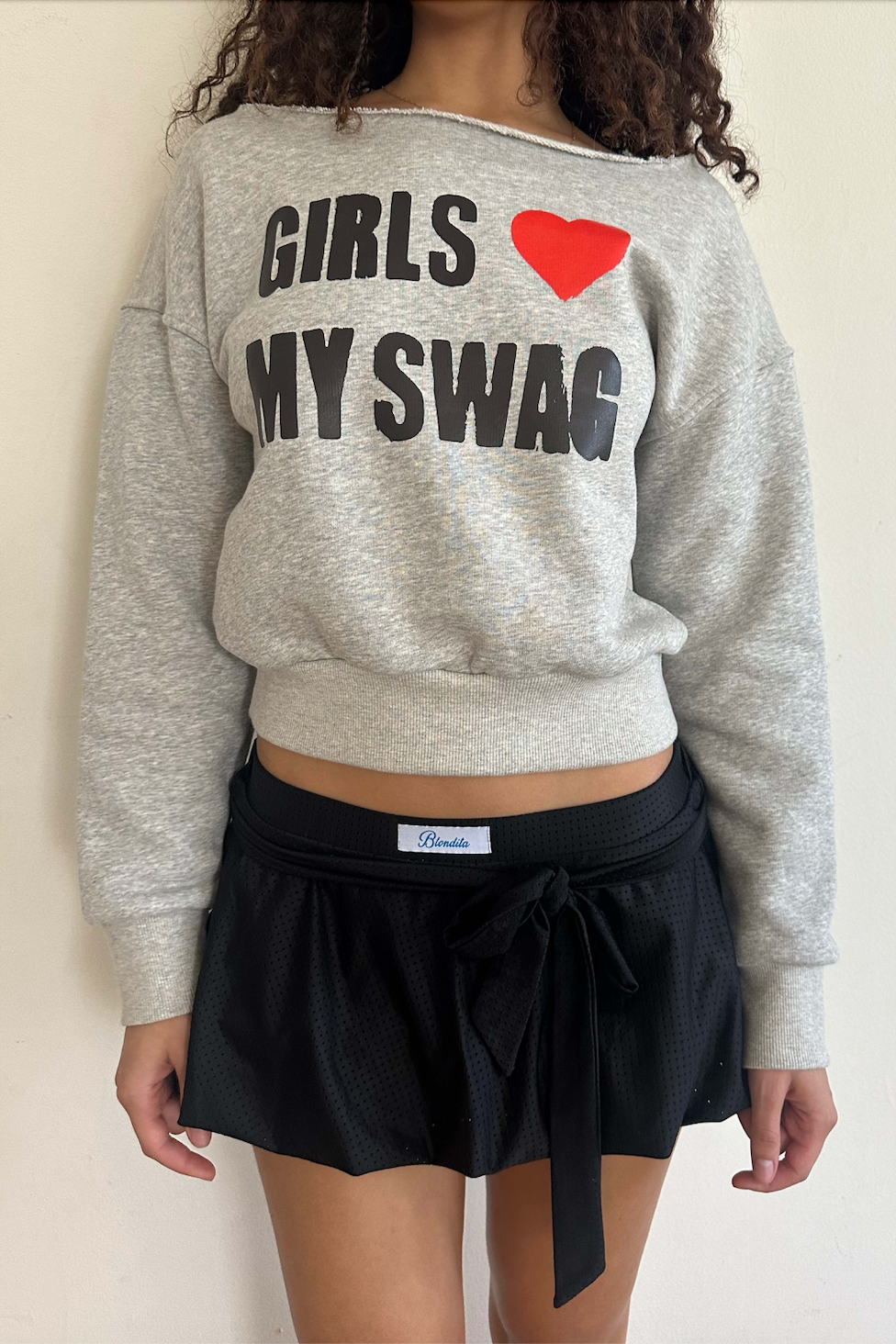 GIRLS <3 MY SWAG OFF SHOULDER SWEATSHIRT PRE ORDER