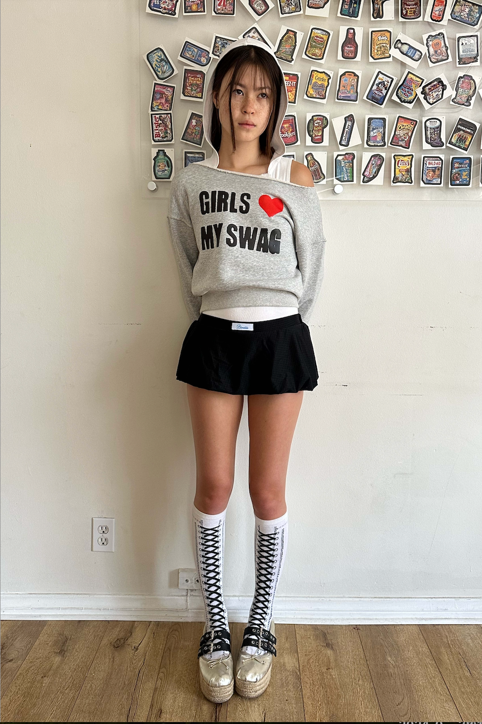 GIRLS <3 MY SWAG OFF SHOULDER SWEATSHIRT PRE ORDER