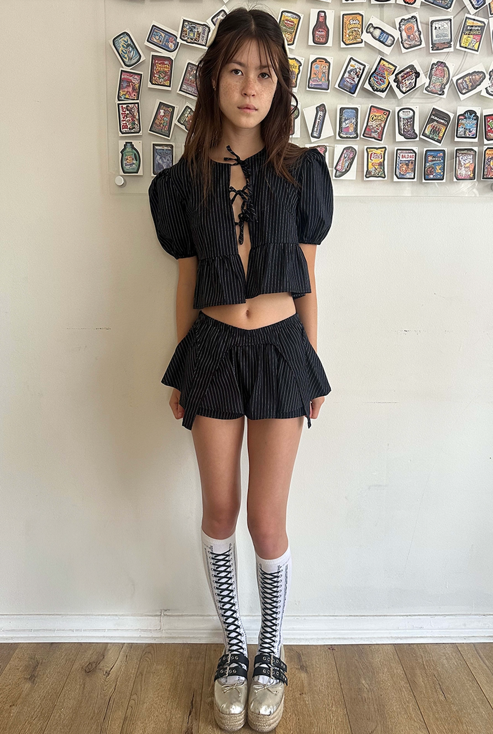 Pinstripe Garter Skort