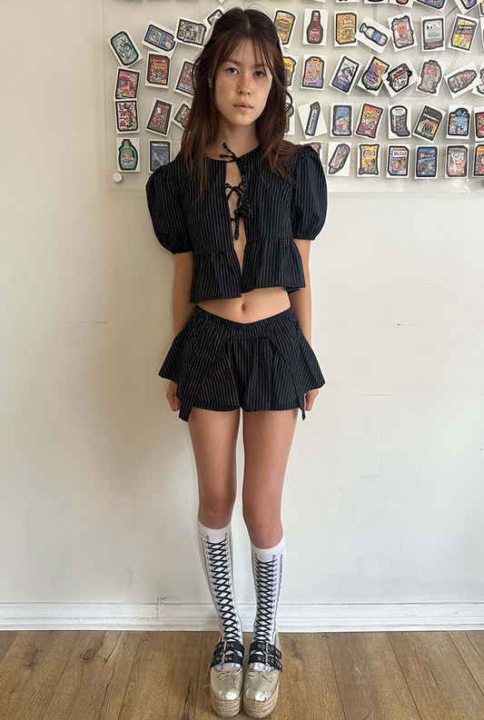 Pinstripe Garter Skort