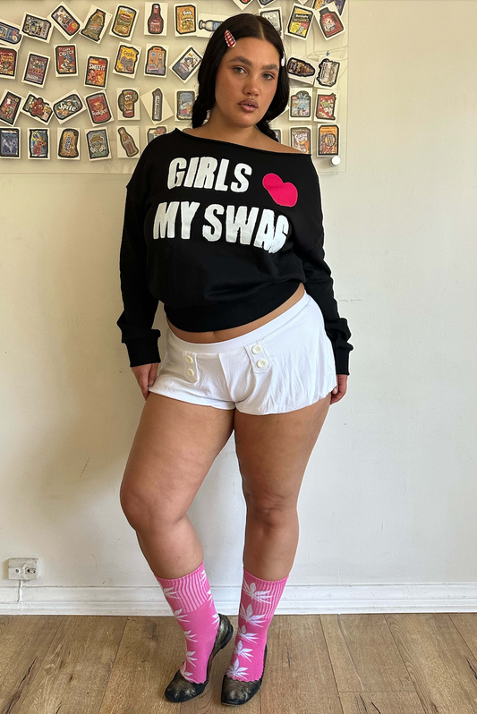 GIRLS <3 MY SWAG SWEATSHIRT NOIR