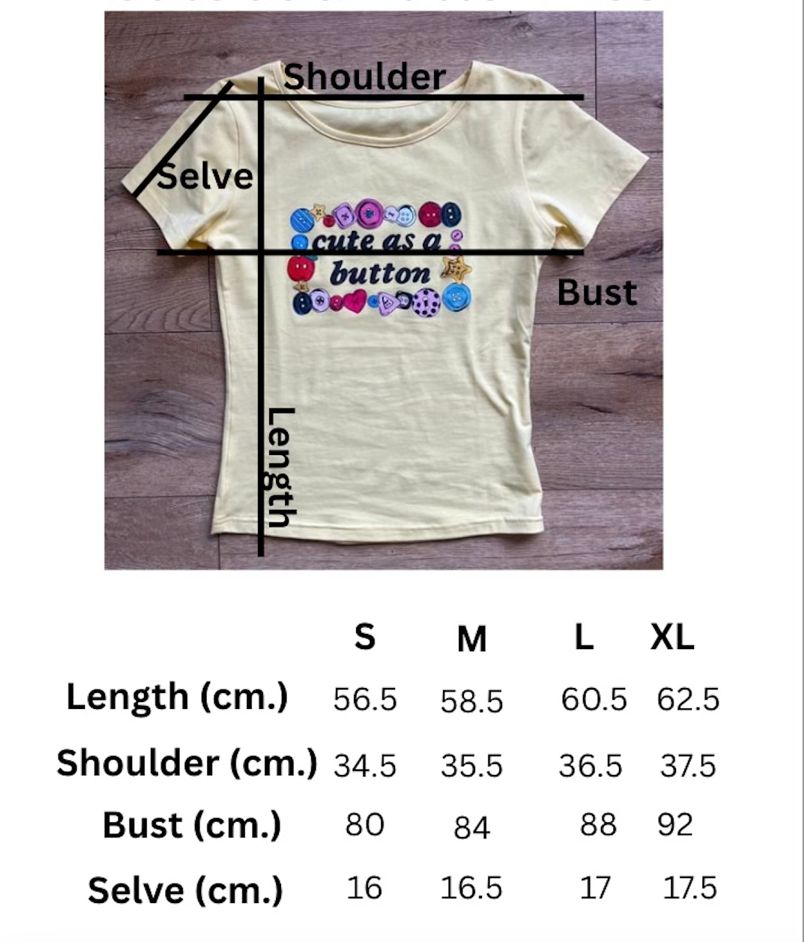 Cute As A Button Tee