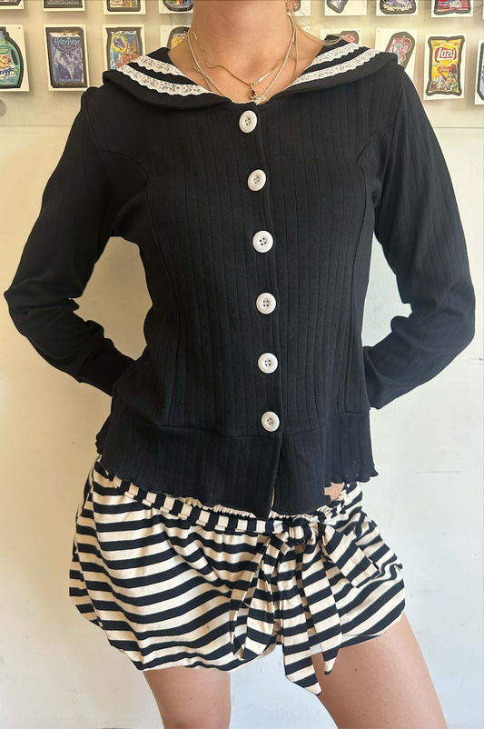 Janis Sailor Cardigan Noir