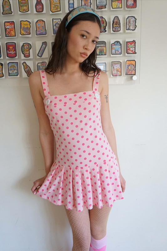 Macy Pink Polka Dot Dress