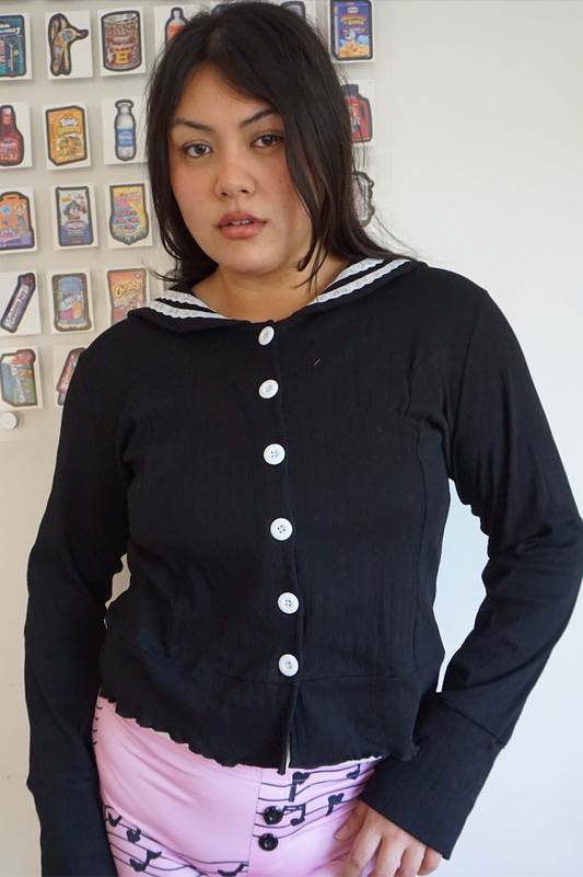 Janis Sailor Cardigan Noir