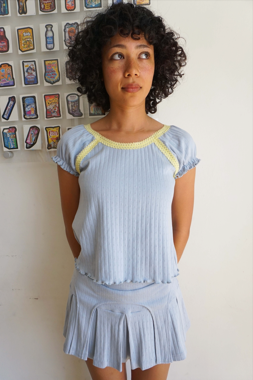 Billie Blue Pointelle Top