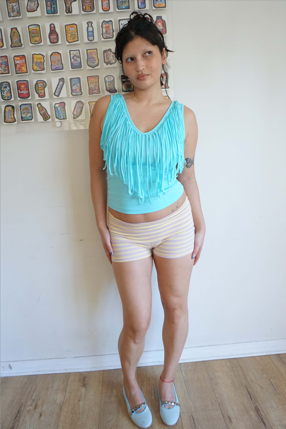 Fia Fringe Top Blue