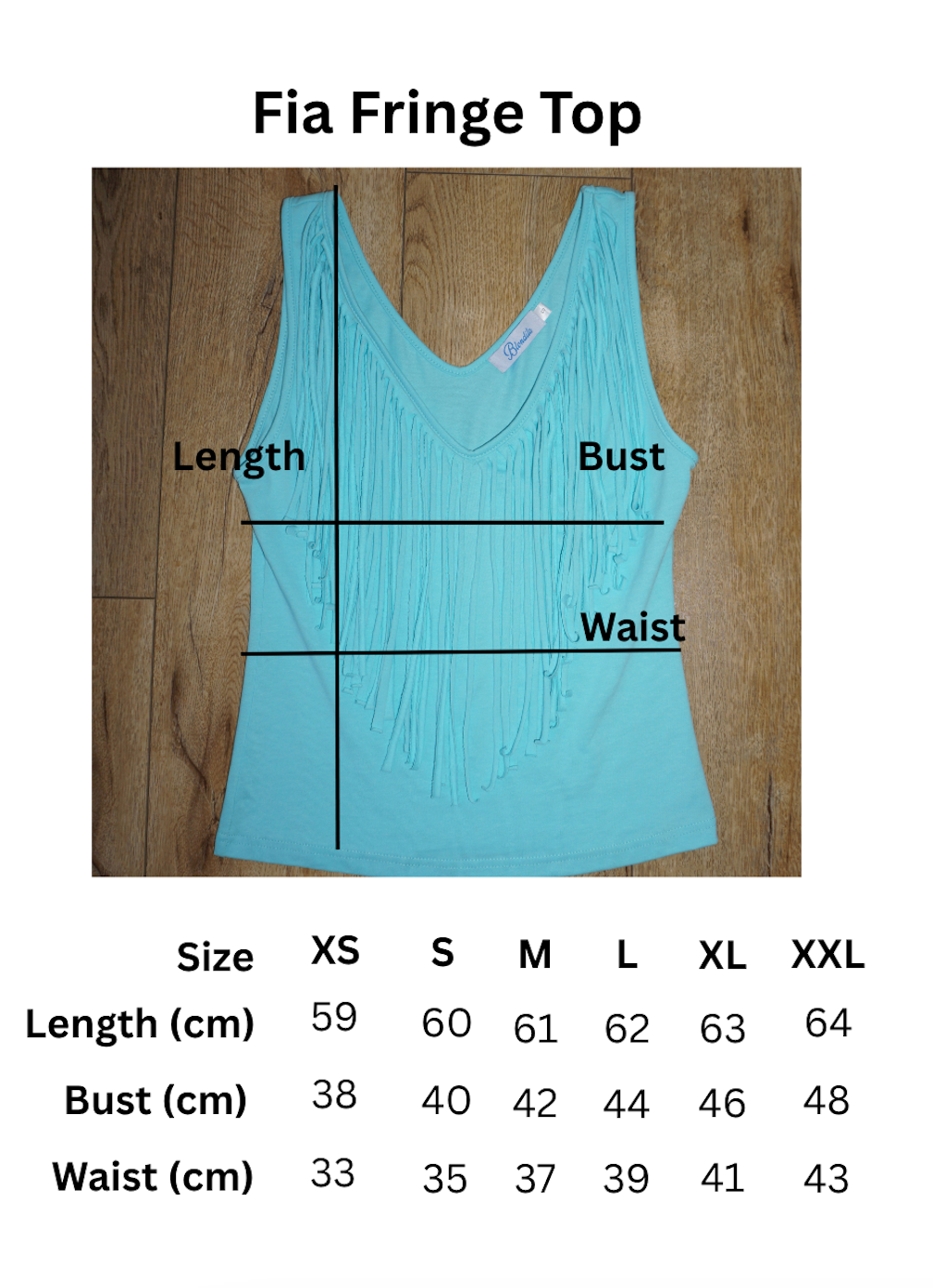 Fia Fringe Top Blue