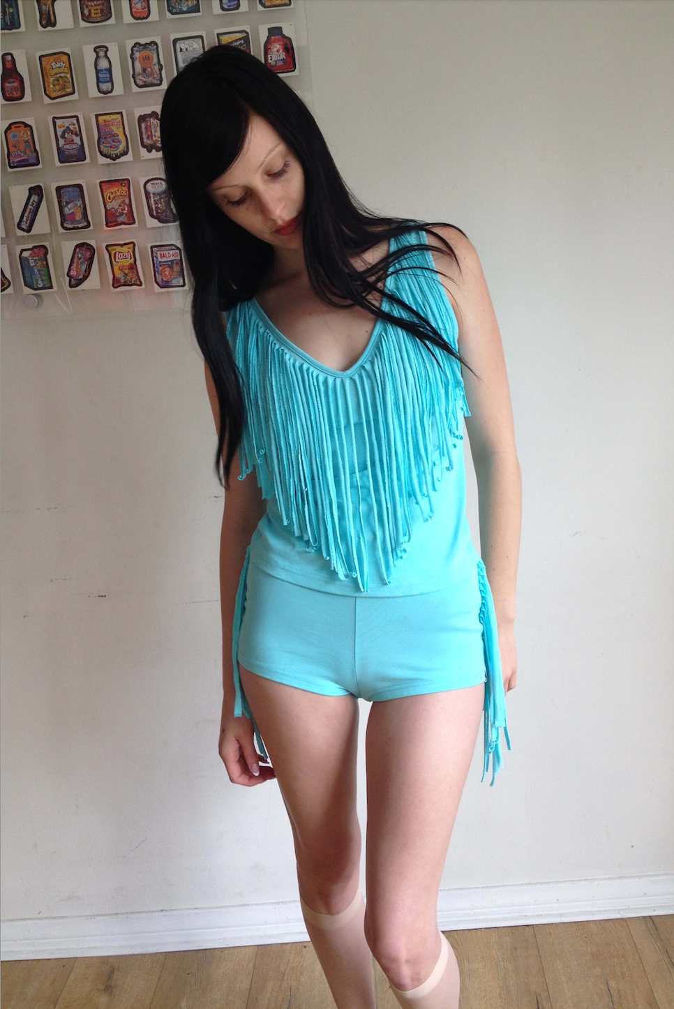 Fia Fringe Shorts Blue