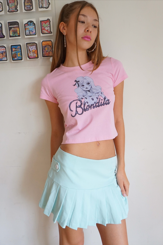 Coraline Pleated Skort — Aquamarine