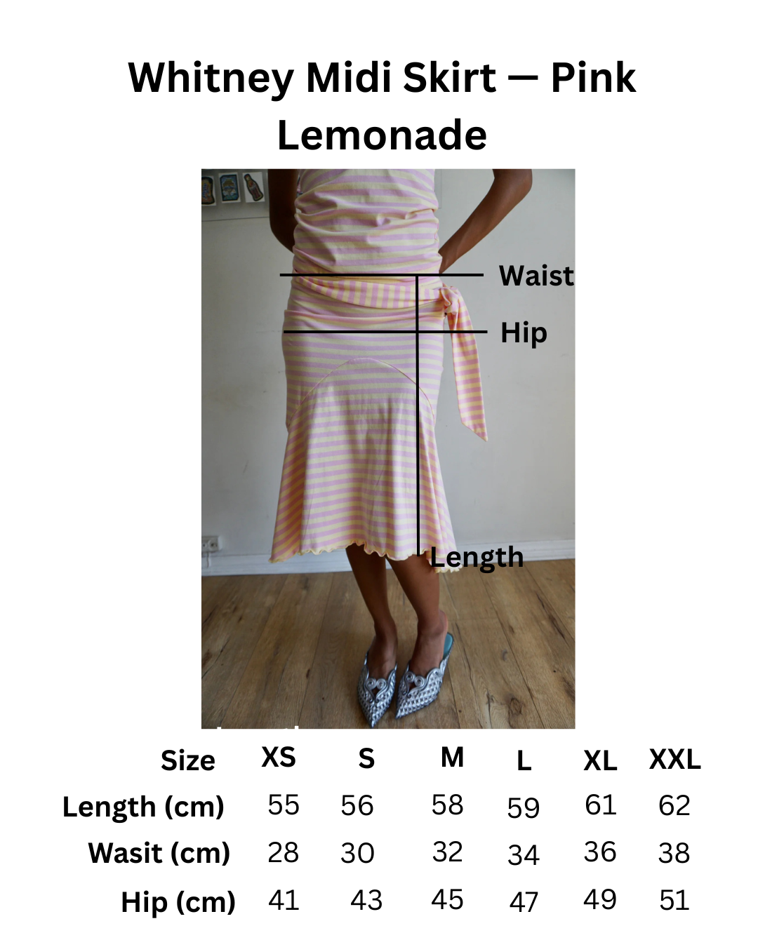 Whitney Midi Skirt Pink Lemonade