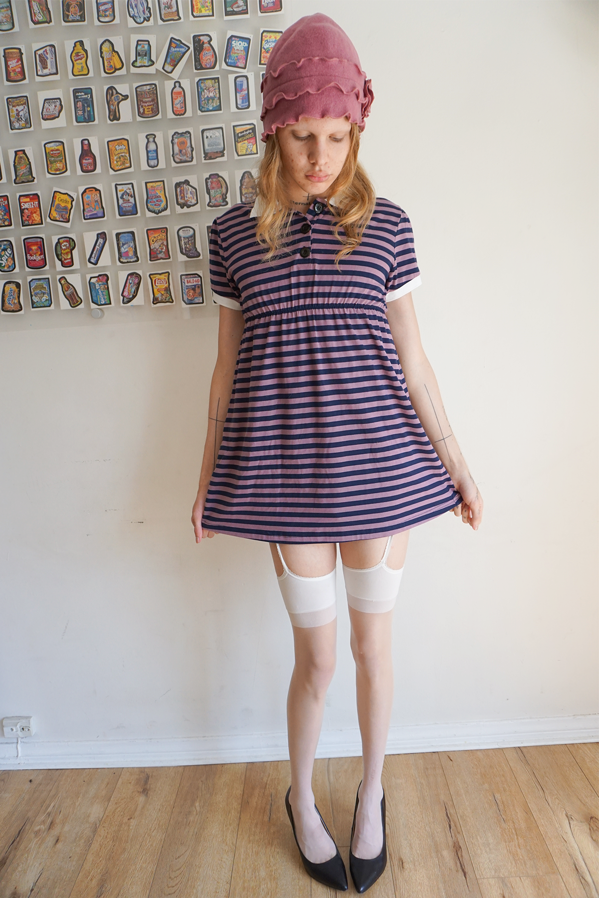 Sammy Polo Dress Purple Stripe
