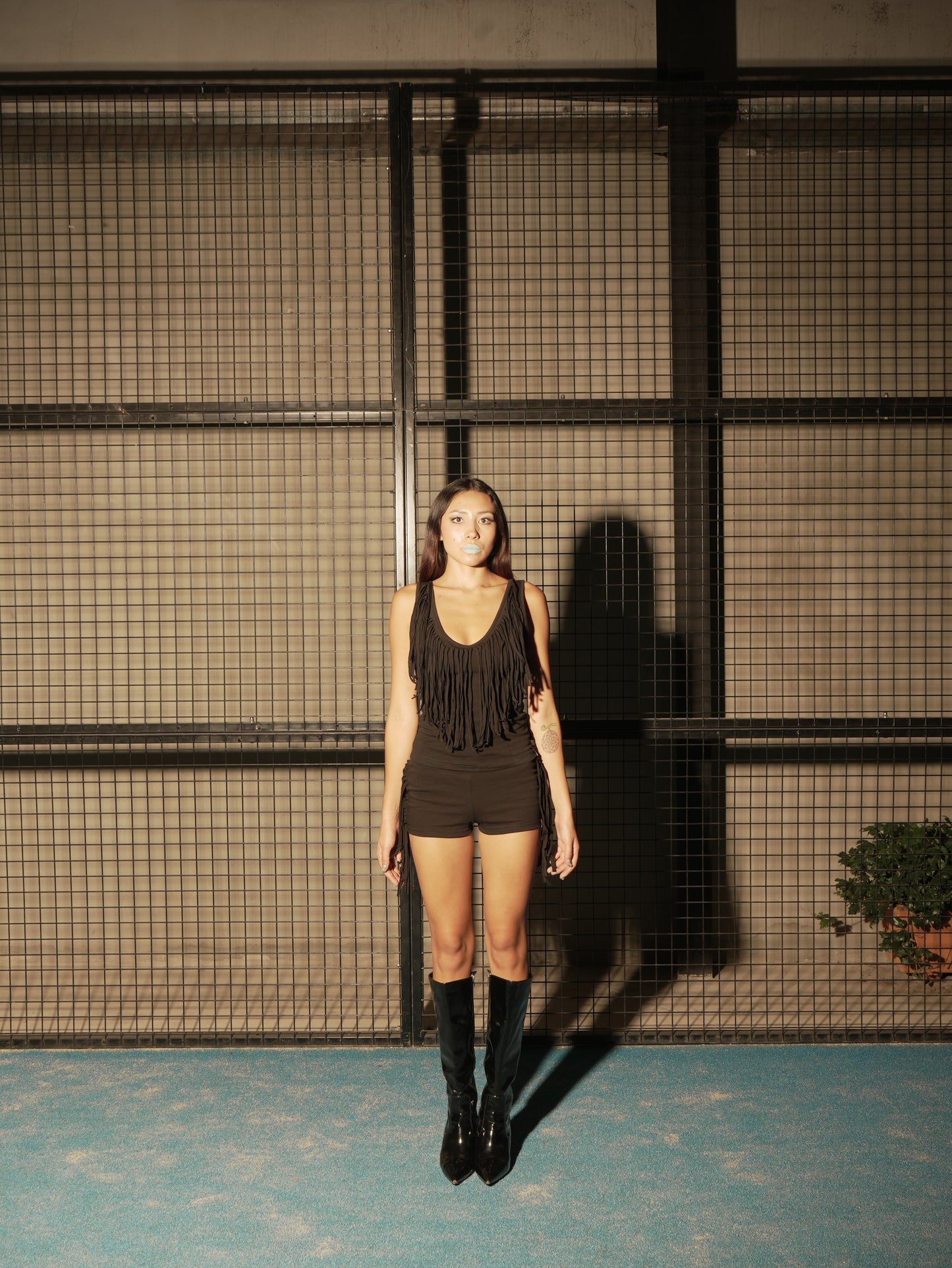 Fia Fringe Top Noir