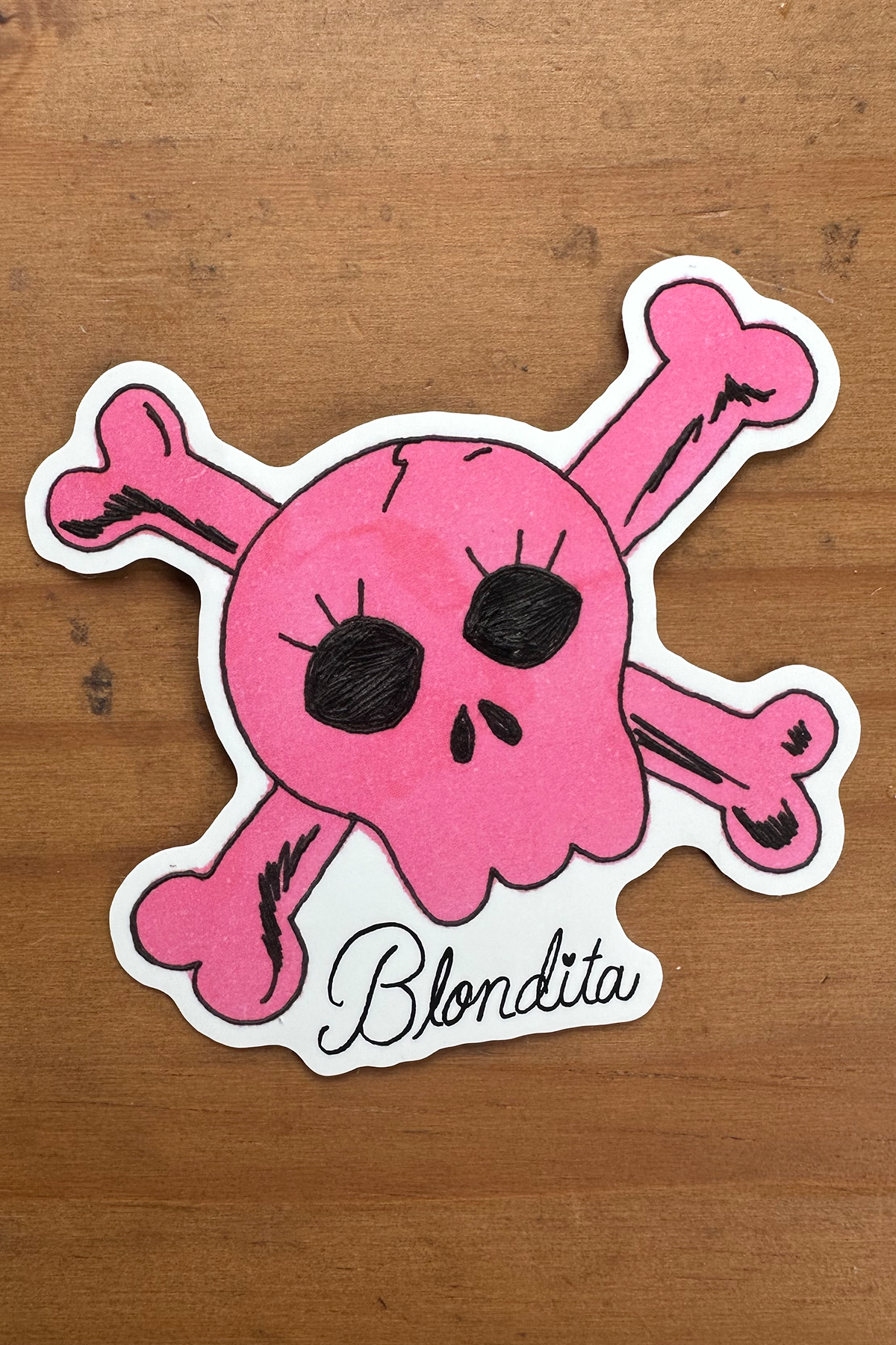 Blondita Skully Skull Sticker
