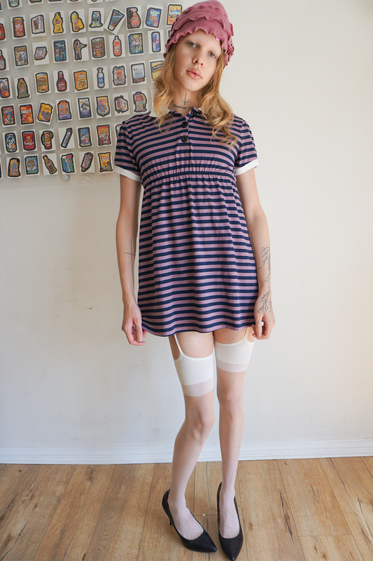Sammy Polo Dress Purple Stripe