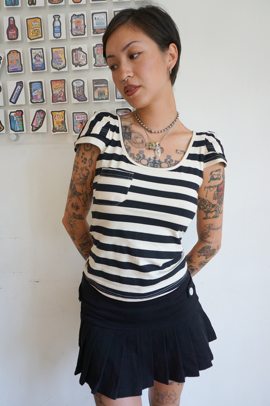 Suzy Stripe Top Short Sleeve